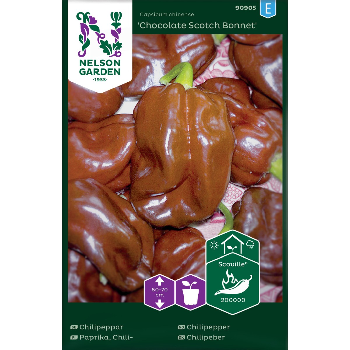 Nelson Garden Chilifrø, Chocolate Scotch Bonnet
